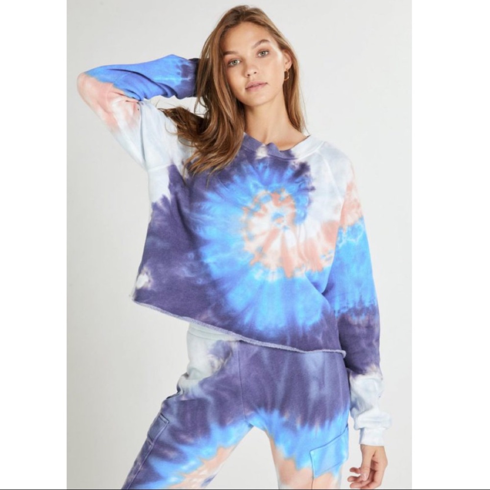 NWOT Wildfox Monte Crop Dawn Spiral Tie Dye